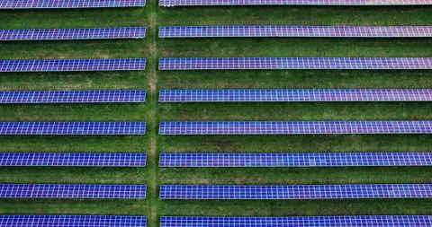 Solar power plant from a pattern of solar panels taken from above. Stock-Footage 165490691