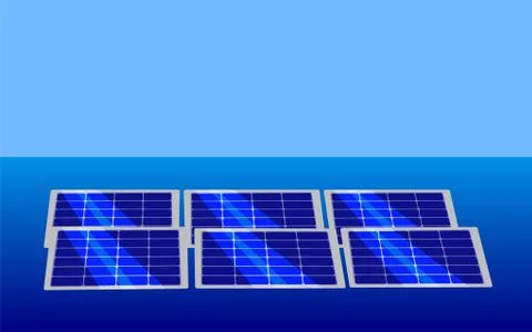 Solar power at sea Stock Illustration