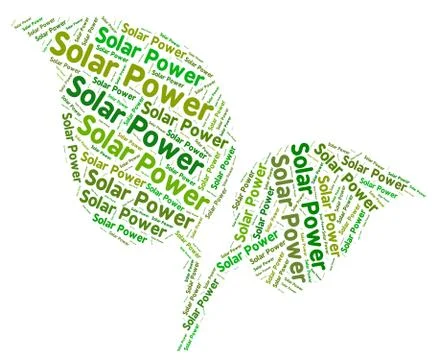 Solar Power Shows Energy Source And Sun Ilustração Stock