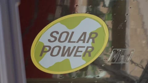 Solar power sign Stock Footage 301104588