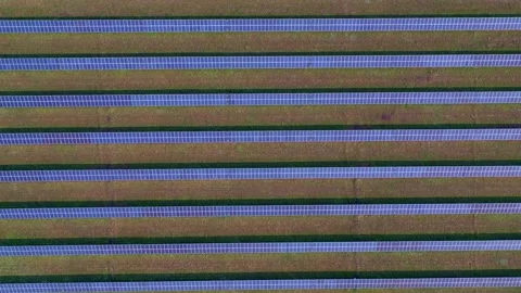 Solar power station of combined type, aerial photography. Electric batteries Stock Footage 156396759