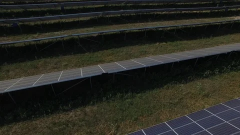 Solar power station, drone flight, 4k (part I) Stock Footage 123378463