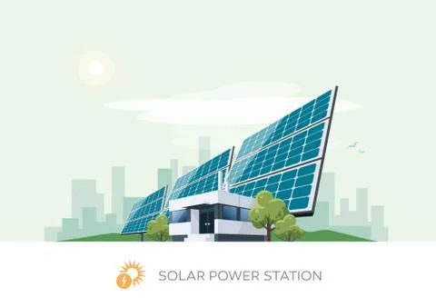 Solar Power Station Stock Illustration