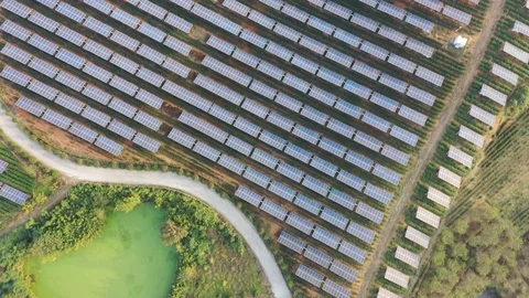 Solar power station in mountain Stock Footage 126783765