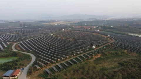Solar power station in mountain Stock Footage 126784759