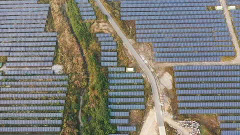 Solar power station in mountain Stock Footage 126807559