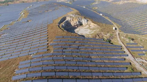 Solar power station in mountain Stock Footage 165461679