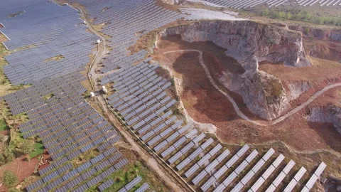 Solar power station in mountain Stock Footage 165463160