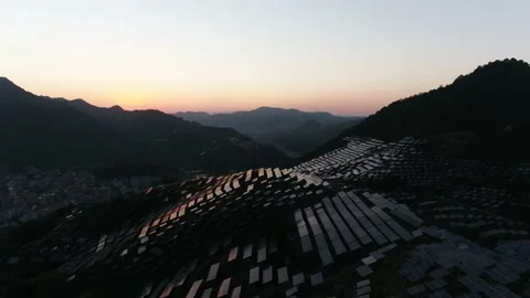 Solar power station in mountain Stock Footage 165464716