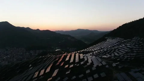 Solar power station in mountain Stock Footage 165464745