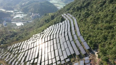 Solar power station in mountain Stock Footage 165464985
