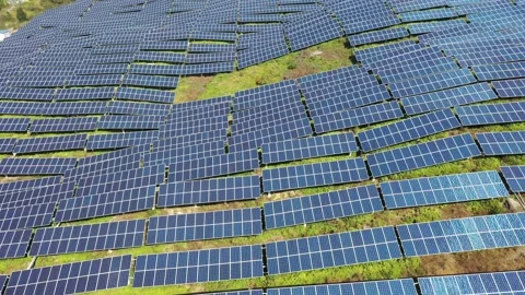 Solar power station in mountain Stock Footage 165465112