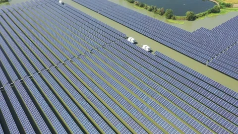 Solar power station in mountain Stock Footage 165482104