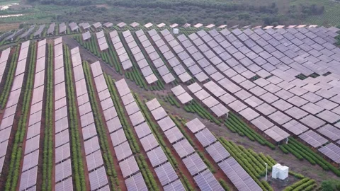 Solar power station in mountain Stock Footage 165535139