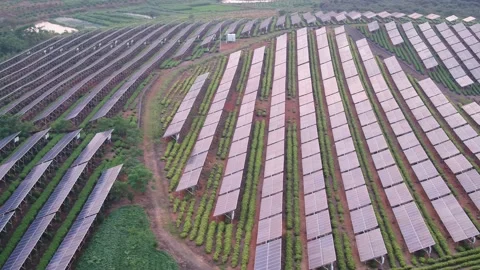 Solar power station in mountain Stock Footage 165535272