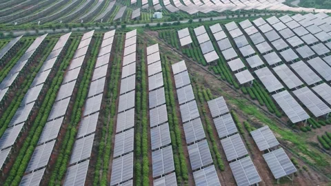 Solar power station in mountain Stock Footage 165535648