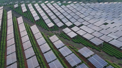 Solar power station in mountain Stock Footage 165535779