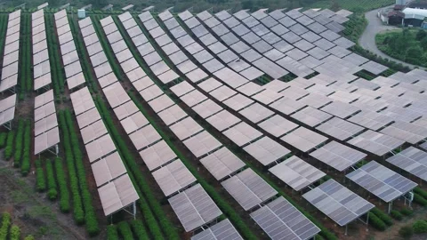 Solar power station in mountain Stock Footage 165535803