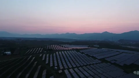 Solar power station in mountain Stock Footage 165536191
