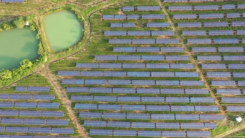 Solar power station in mountain Stock Footage 165536504