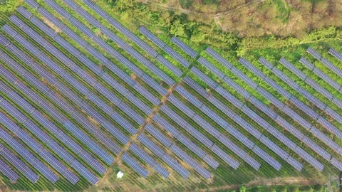 Solar power station in mountain Stock Footage 165536689