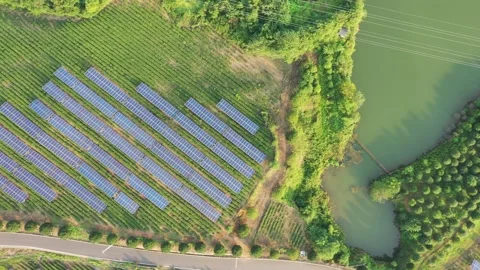 Solar power station in mountain Stock Footage 165536889