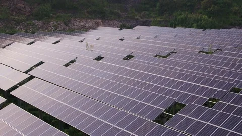 Solar power station in mountain Stock Footage 165606978