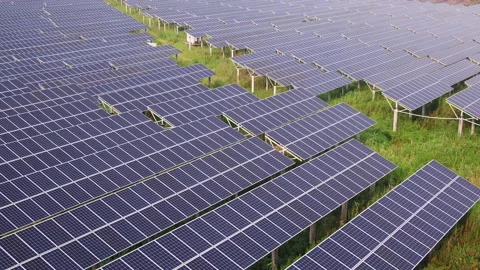 Solar power station in mountain Stock Footage 165607022