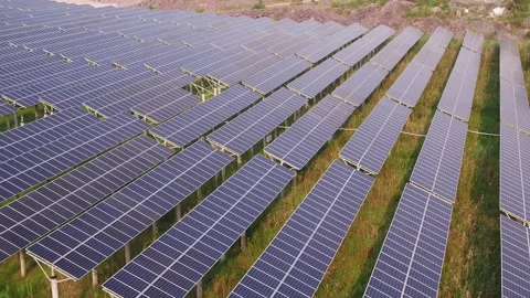 Solar power station in mountain Stock Footage 165607267