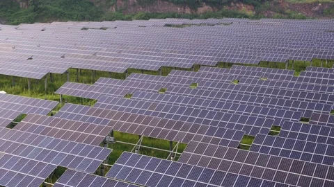 Solar power station in mountain Stock Footage 165607306