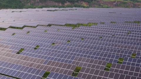 Solar power station in mountain Stock Footage 165607341