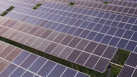 Solar power station in mountain Stock Footage 165607743