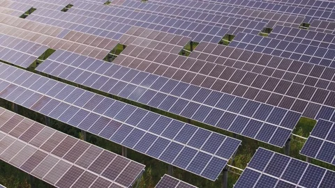 Solar power station in mountain Stock Footage 165607776