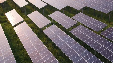 Solar power station in mountain Stock Footage 165608007