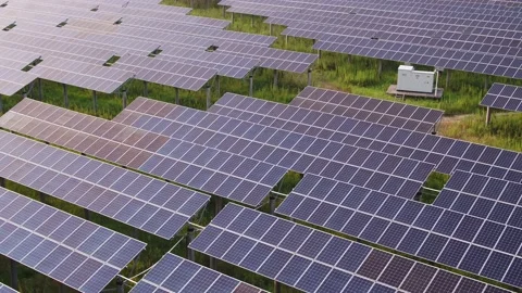 Solar power station in mountain Stock Footage 165608341