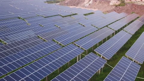 Solar power station in mountain Stock Footage 165608921