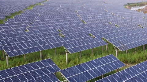 Solar power station in mountain Stock Footage 165609026