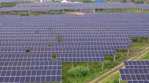 Solar power station in mountain Stock Footage 165609335