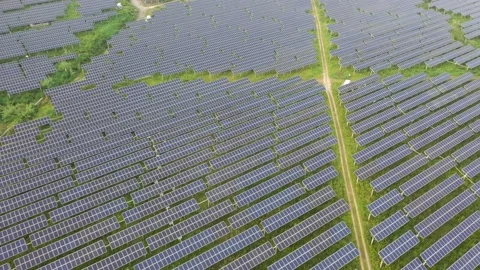 Solar power station in mountain Stock Footage 165609966