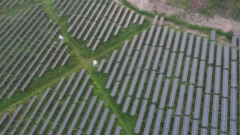 Solar power station in mountain Stock Footage 165610698