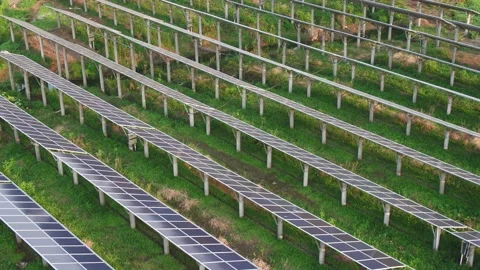 Solar power station in mountain Stock Footage 165615672