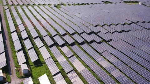 Solar power station in mountain Stock Footage 165616896