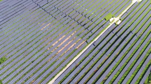Solar power station in mountain Stock Footage 165617653
