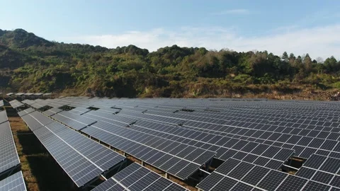 Solar power station in mountain Stock Footage 166229109