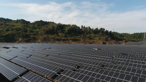 Solar power station in mountain Stock Footage 166229500