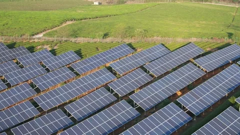 Solar power station in mountain Stock Footage 166380991