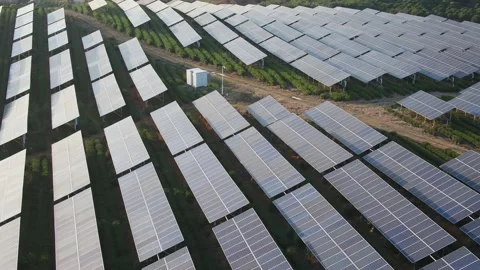 Solar power station in mountain Stock Footage 166381212