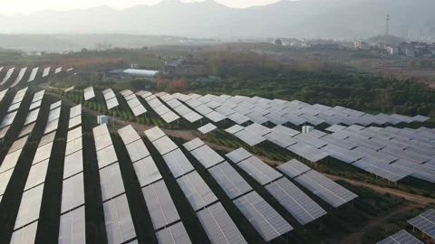 Solar power station in mountain Stock Footage 166382140