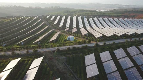Solar power station in mountain Stock Footage 166382273