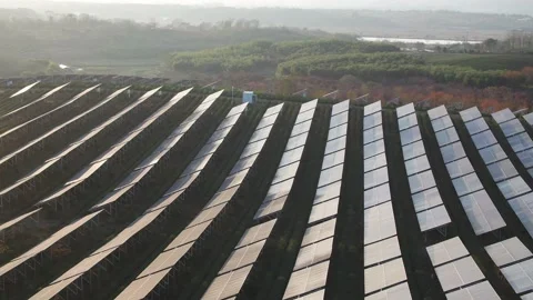 Solar power station in mountain Stock Footage 166382315